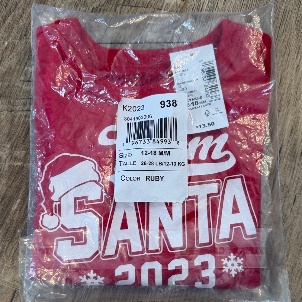 The Children's Place Festive Red Santa Long Sleeve Tee - Picture 2 of 2